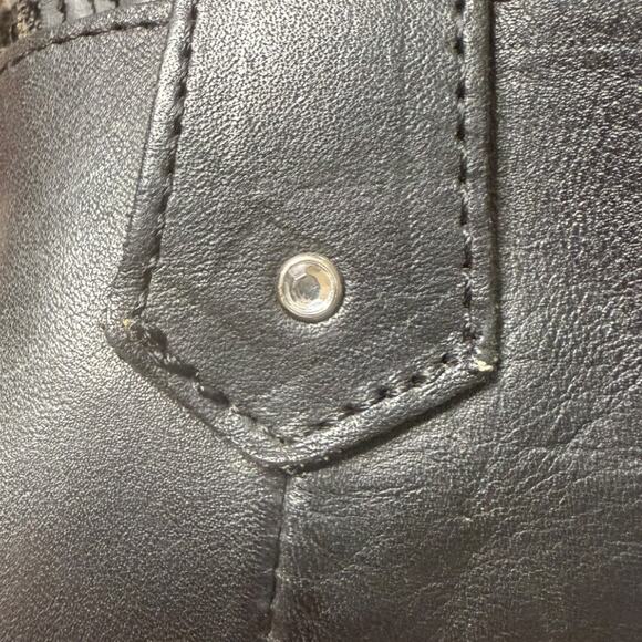 Harley Davidson Women Black Leather Biker Ankle Boots Chain Buckle Sturgis sz 7 - Picture 8 of 13